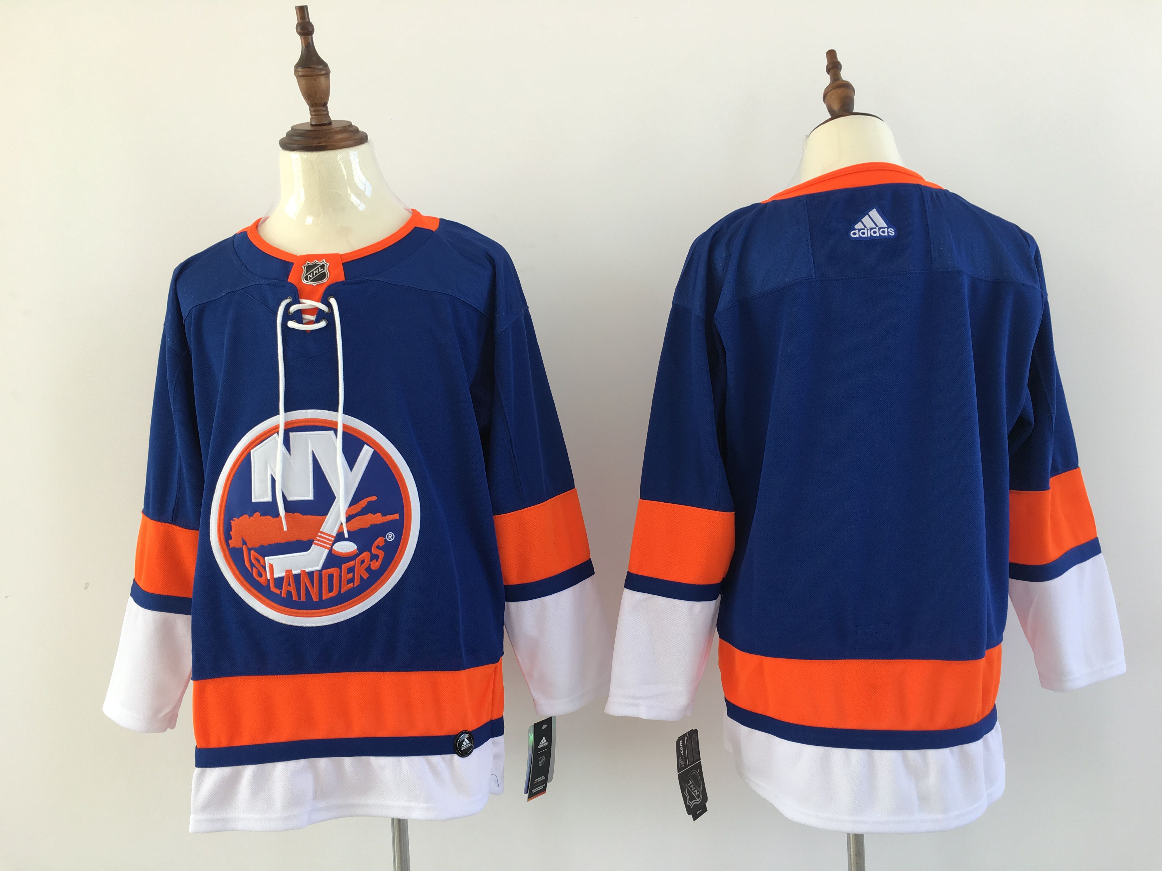 Men New York Islanders Blank blue Adidas Hockey Stitched NHL Jerseys